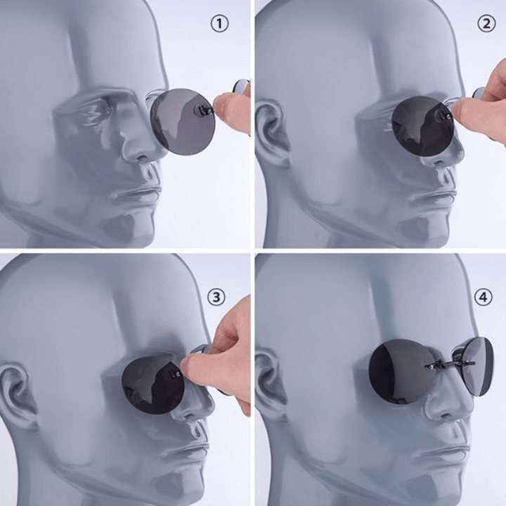 Men Outdoor Metal Clip-On Nose Sunglasses - MRSLM