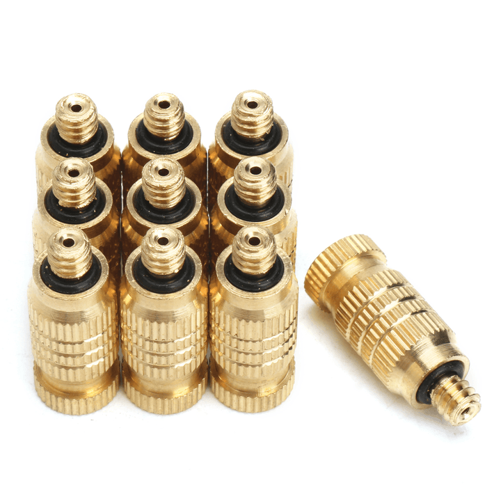 10Pcs 4Mm Male Threaded Brass Misting Fogging Nozzle Spray Sprinkler Head Irrigation Cooling - MRSLM