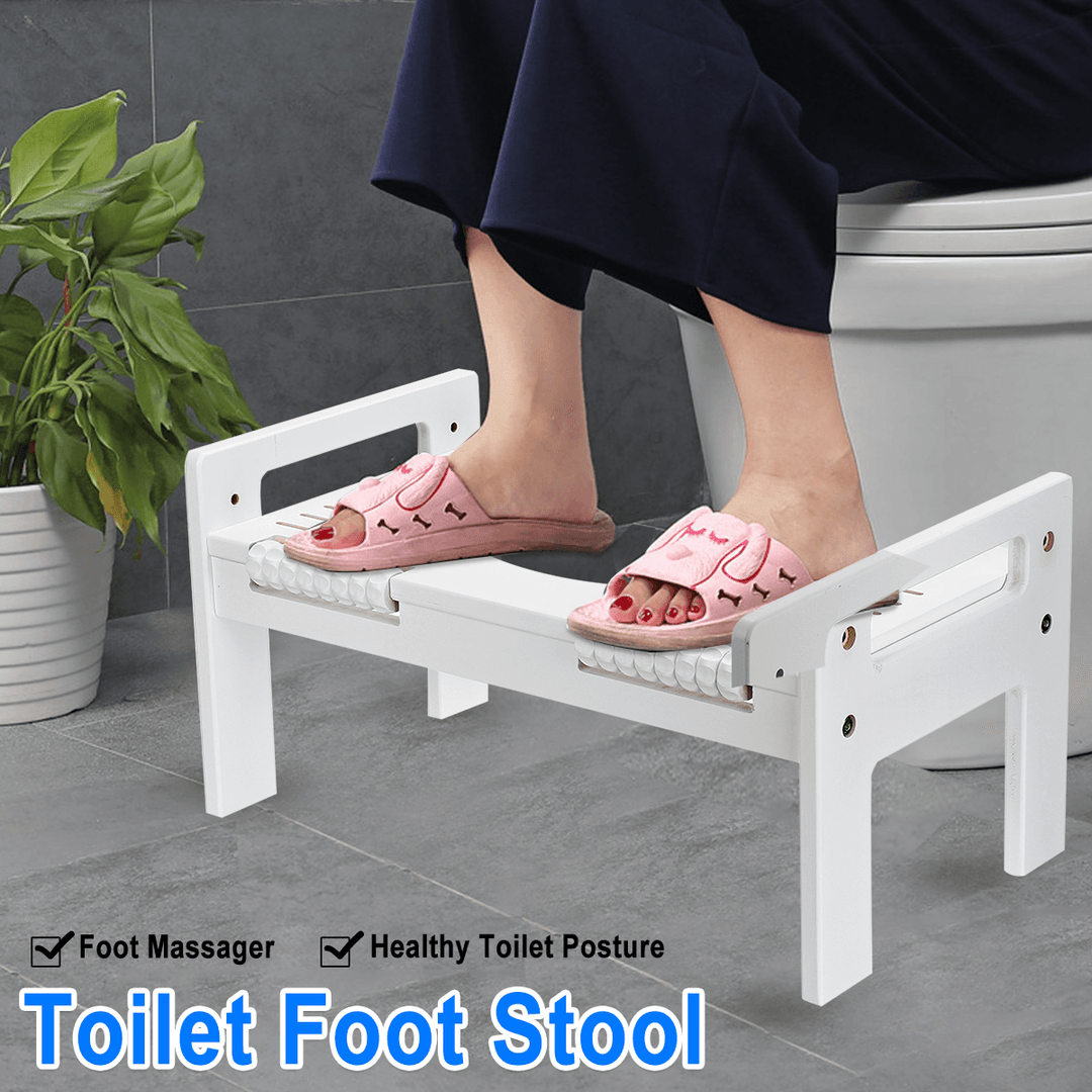 Adjustable Non-Slip Foot Pegs Massager Bathroom Toilet Footstool Bamboo Help Prevent Constipation - MRSLM