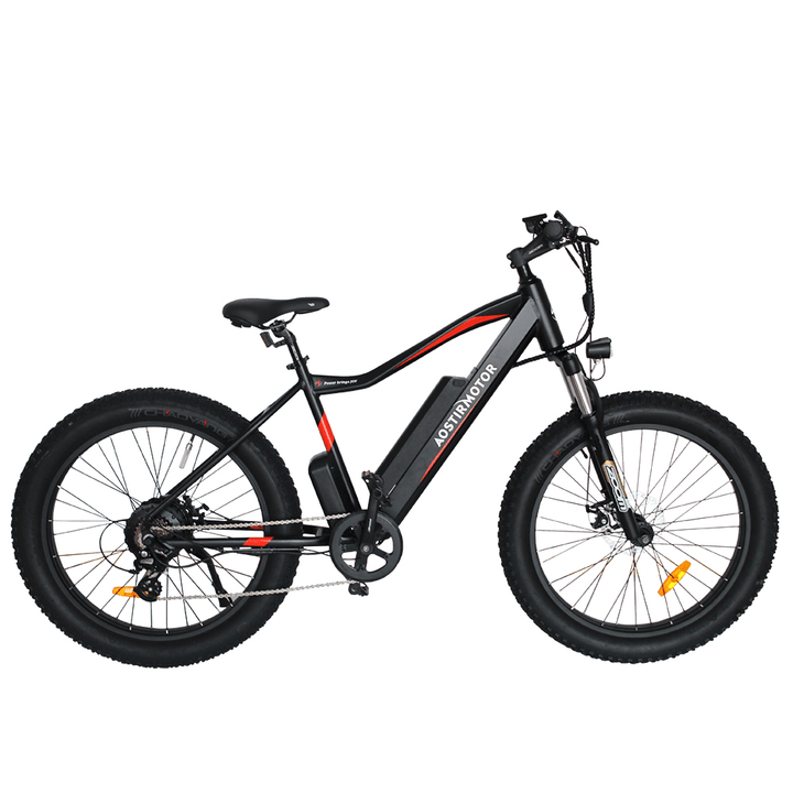 [US DIRECT] AOSTIRMOTOR S07-2 Electric Bike 26Inch 750W 48V 10.4Ah 45Km/H Max Speed 30Km Mileage 120Kg Max Load Mountain Fat Tire Electric Bicycle - MRSLM