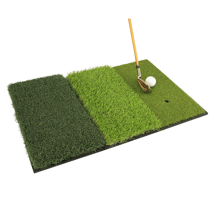 64*41CM 3-In-1 Golf Hitting Mat Multi-Function Tri-Turf Golf Practice Training for Chipping Practice Indoor/Outdoor Golf Training Tools - MRSLM