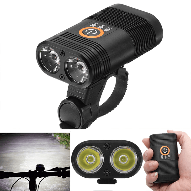 XANES DL09 1000LM 2 X XPE LED 5 Modes Smart Power Indicator 1800Mah Rechargable 150° Wide Angle IPX6 Waterproof Bike Light - MRSLM