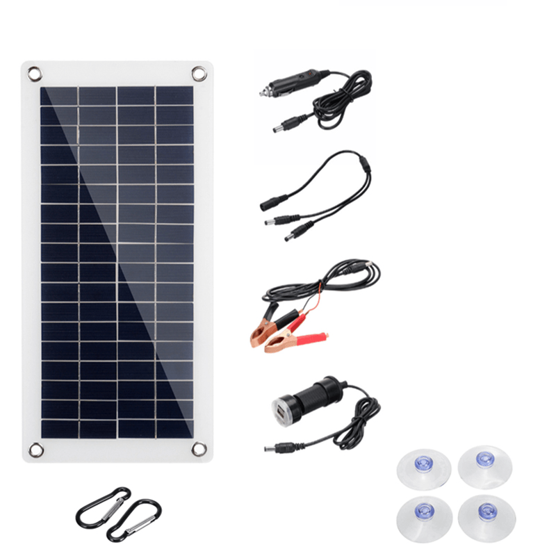 Mono Solar Panel Waterproof DC USB Monocrystaline Flexible Solar Charger Power Bank Outdoor Camping Hiking Battery Charger - MRSLM