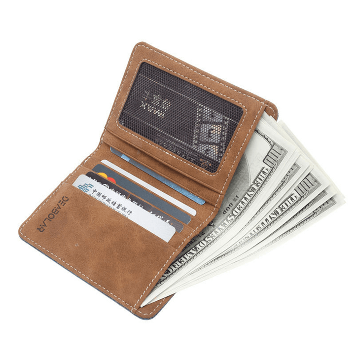 Men Canvas Slim Billfold Wallet Clutch Handbag Credit Card Purse Holder - MRSLM