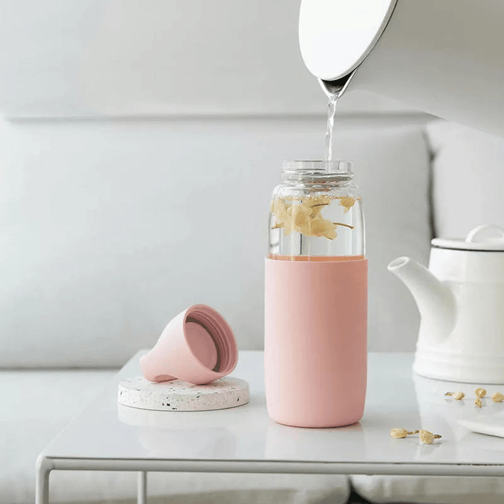 Fun Home 500Ml Glass Water Bottle Portable -20℃-150℃ Temperature Tea Cup Drinking Mug with Silicone Case From - MRSLM