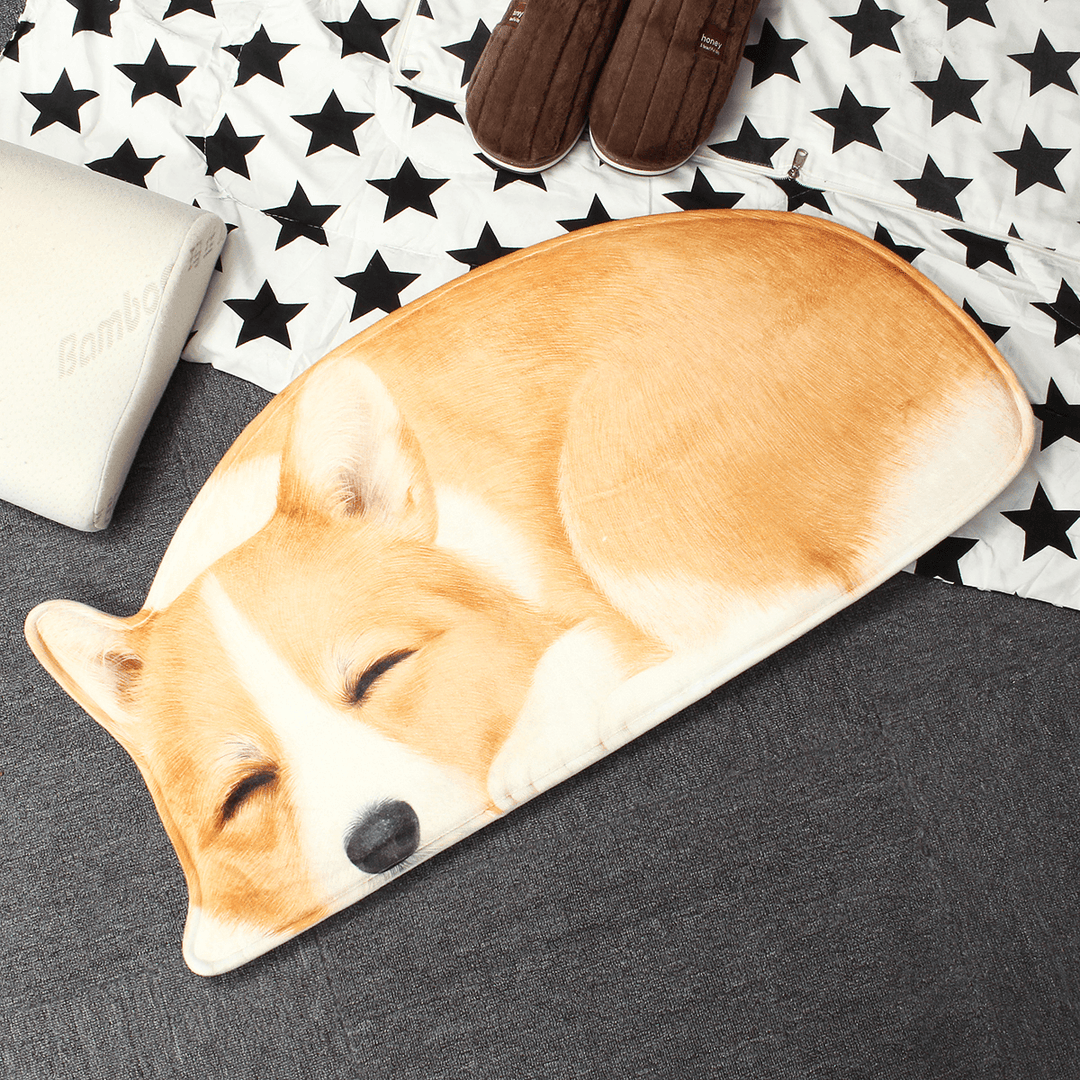 3D Cute Dog Pattern Doormat Indoor Print Door Mat Suedel Floor Rugs - MRSLM