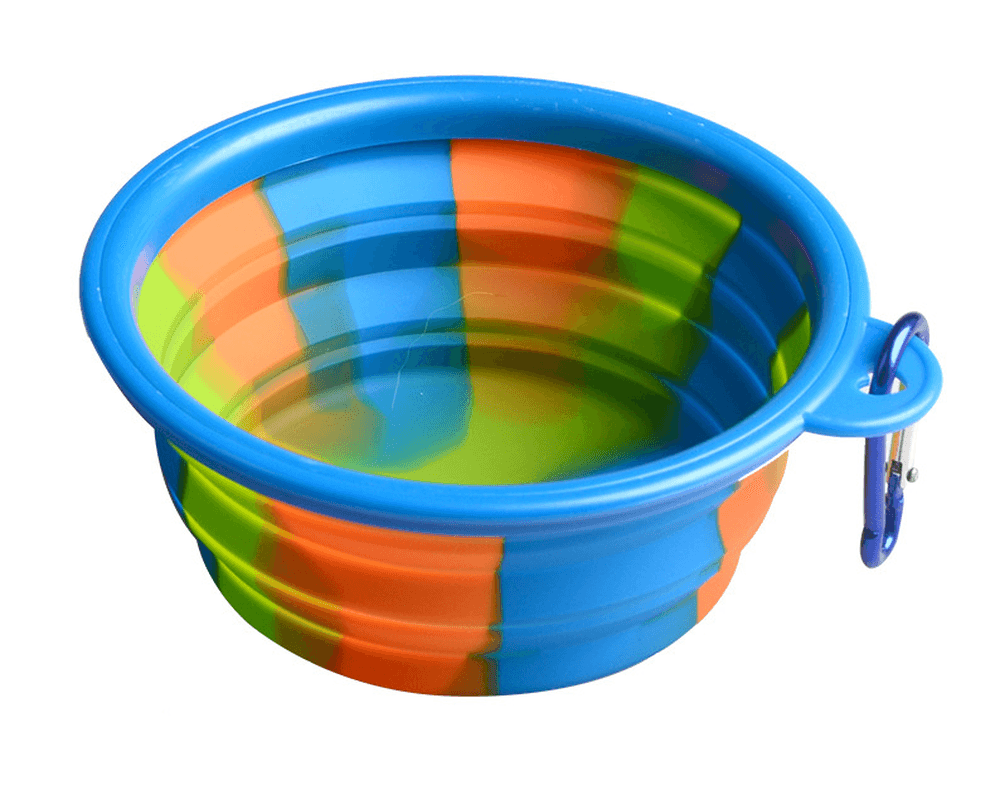 Camouflage Silicone Bowl Collapsible Portable Out Pet Bowl Cat and Dog Universal - MRSLM