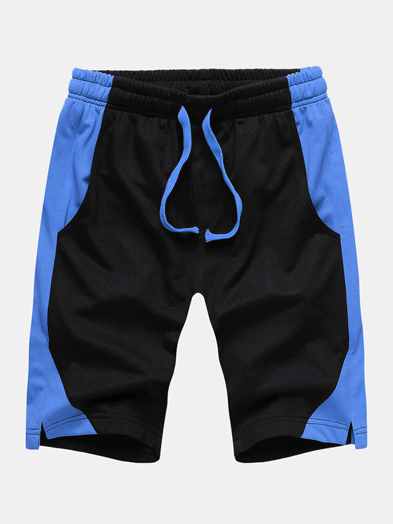 Mens Sports Patchwork Breathable Drawstring Casual Shorts - MRSLM