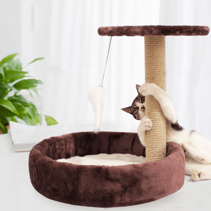 Detachable Cat Climbing Frame Sisal Material Cat Scratching Post Board Small Cat Jumping Platform Pet Bed - MRSLM