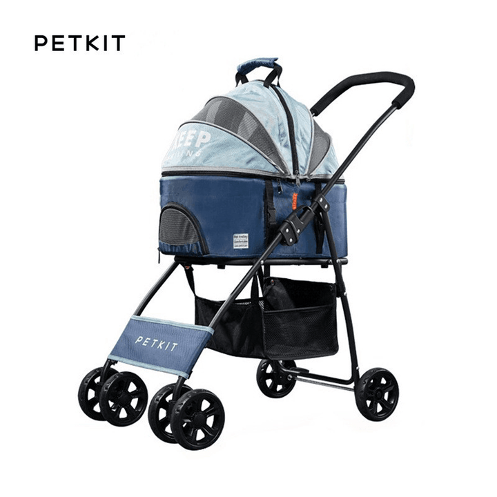 PETKIT Pet Collapsible Stroller PVC Brake Protection Enough Ventilation Removable Basket - MRSLM