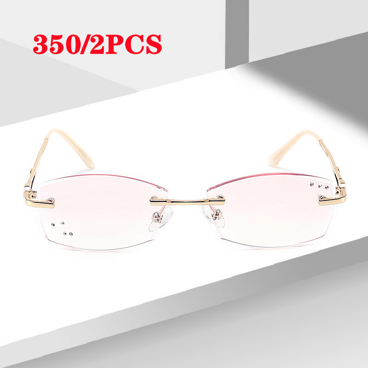 Presbyopic Glasses Diamond-Cut Rimless Glasses Europe and America - MRSLM