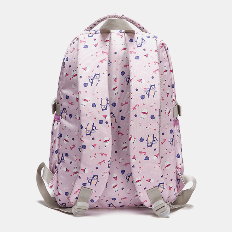 Women Waterproof Large Capacity Print Nylon Casual Backpack - MRSLM