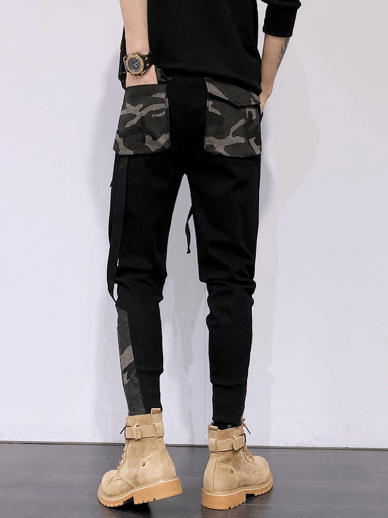 Functional Casual Overalls Camouflage Stitching Personality Slim - MRSLM