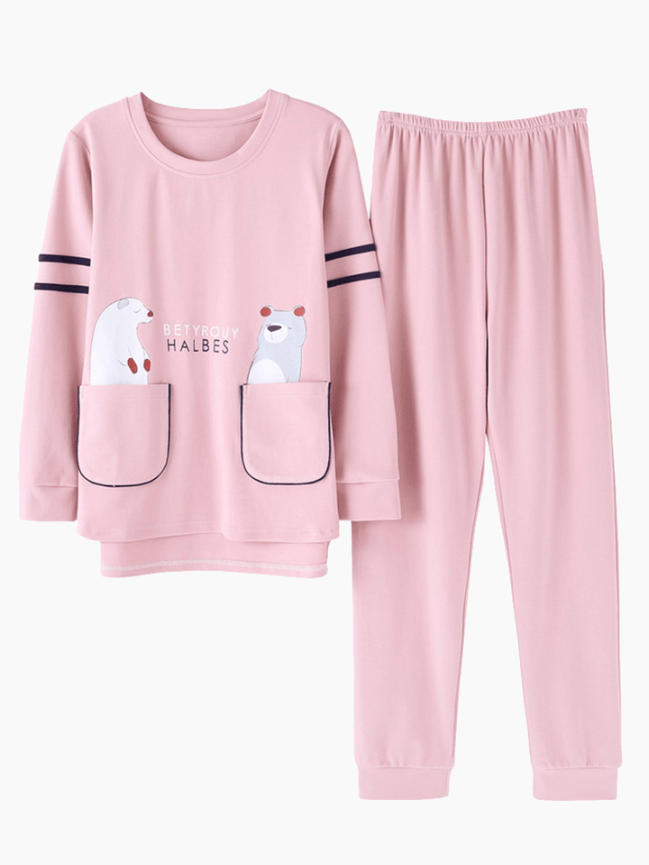 Cotton Long Sleeve 2-Piece Pajama Set - MRSLM