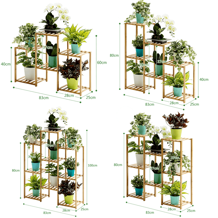 Multi-Layer Plant Shelve Floor-Standing Potted Plant Rack Thicken Batten Breathable Material for Garden Sets - MRSLM