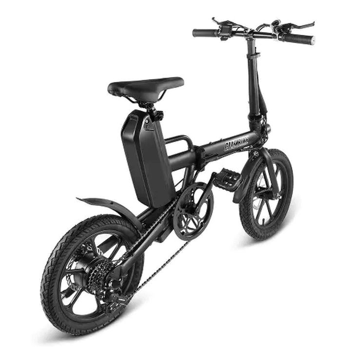 CMSBIKE F16PLUS 250W 13Ah Black 16 Inches Folding Electric Bike 25Km/H 80Km Mileage Intelligent Variable Speed System - MRSLM