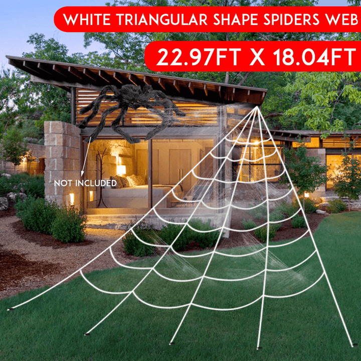 Halloween Giant Garden Spiders Web with 5 Ground Stakes Party Decoration - MRSLM