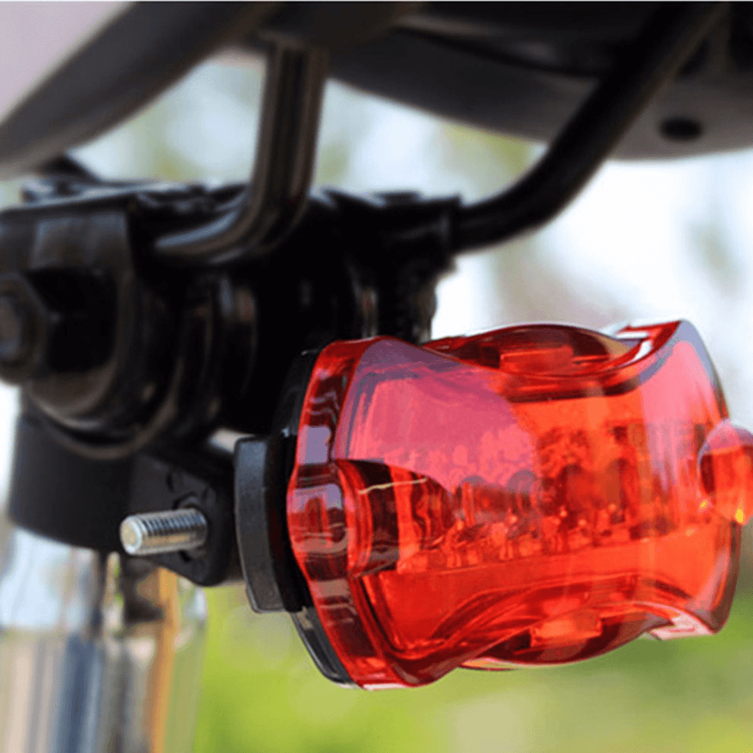 BIKIGHT 5 LED 7 Modes Bike Tail Light Cycling Bicycle Rear Lamp Night Safety Warning Lantern - MRSLM