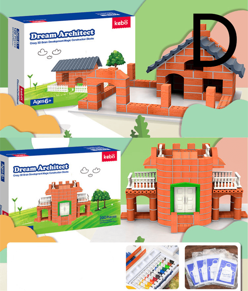 Little Mason Children'S Educational Toys Simulation Bricks Handmade Diy Girl Boy Building House - MRSLM