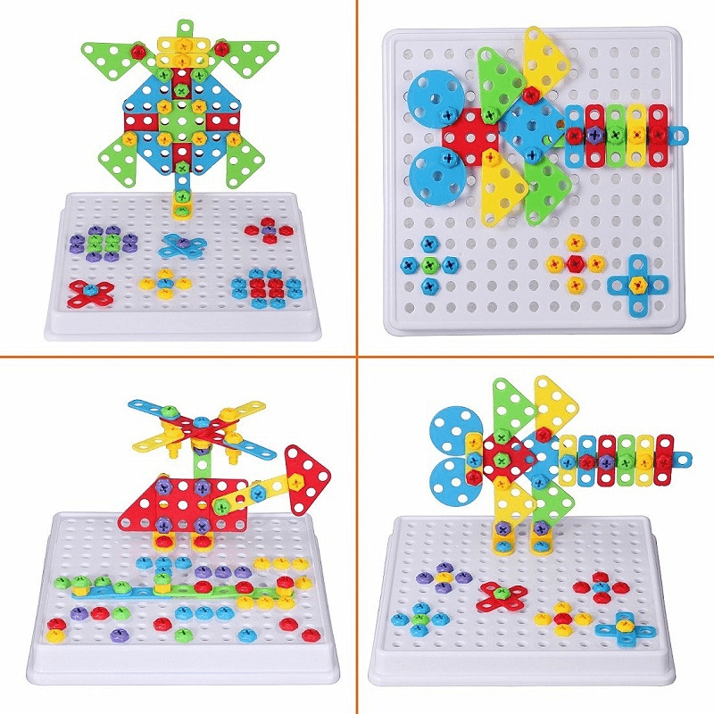 Three-Dimensional Jigsaw Puzzle Screw Disassembly Tool Educational Toy Puzzle Assembling Building Block - MRSLM