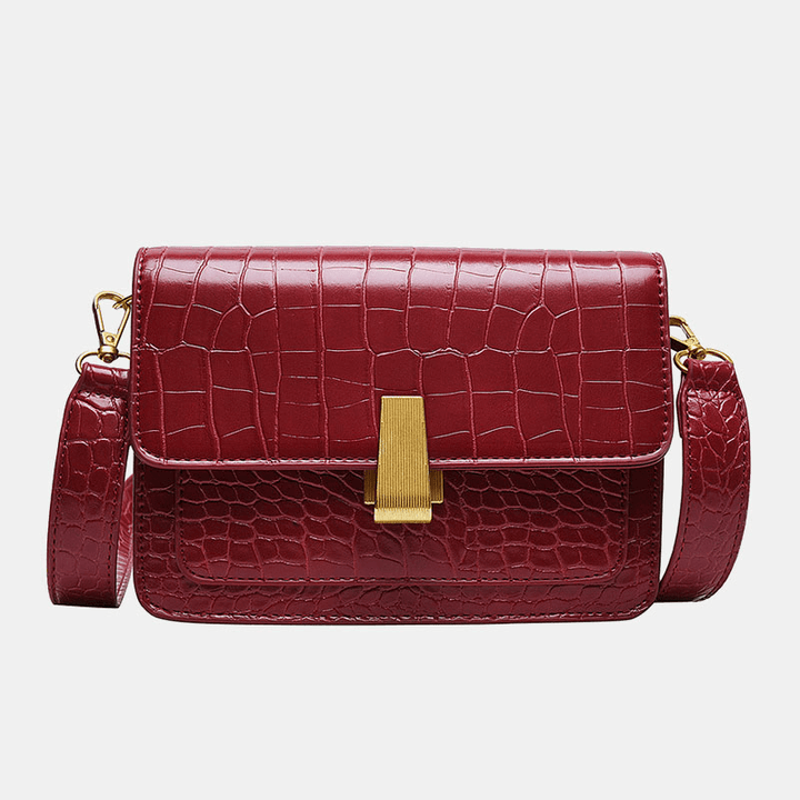 Women Vintage Lizard Grain Crossbody Bag Shoulder Bag - MRSLM