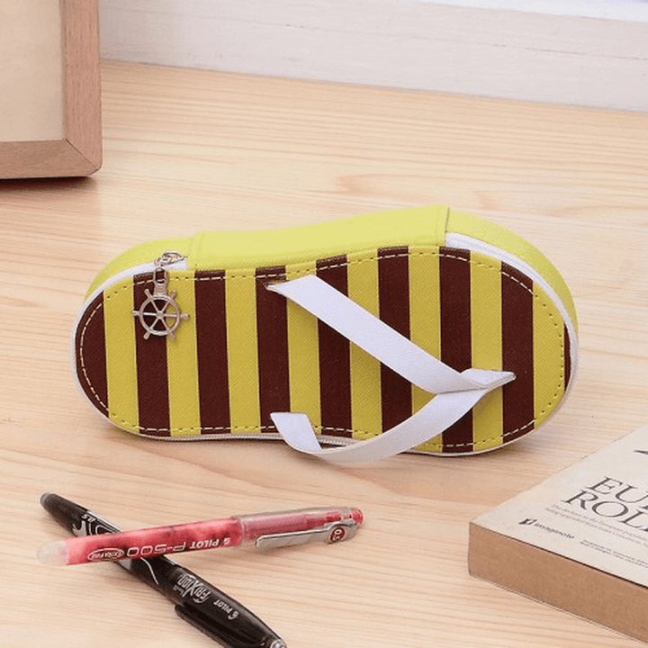 Cute Fruit Flip-Flops Creative Slippers Pencil Bag School Office Stationery Supplies Pencil Case - MRSLM