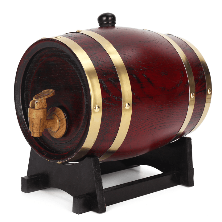 Weikeduo Vtc-808 Wooden Alcohol Barrel 1.5L/3L/5L Rum Brewing Container Phnom Penh Decoration-Red Oak - MRSLM