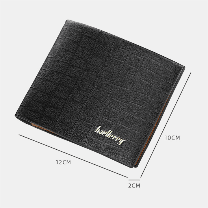 Men PU Leather Short 6 Card Slot Card Holder Business Fashion Bifold Thin Driver License Wallet Coin Purse - MRSLM