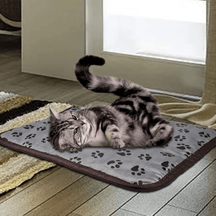 Pet Electric Heating Mat Cushion Waterproof Puppy Dog Cat Heated Pad Winter Warmer - MRSLM