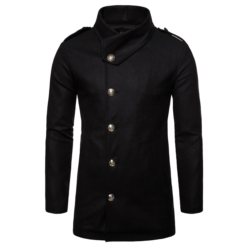 Mens Mid Long Winter Coat Stylish Slim Fit Jacket - MRSLM