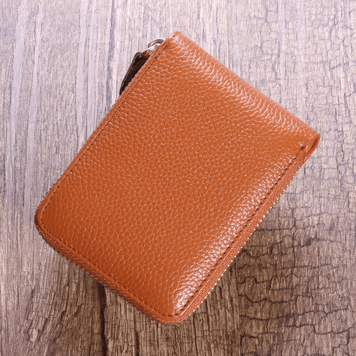 Trifold Genuine Leather Wallet Purse Casual Card Holder - MRSLM