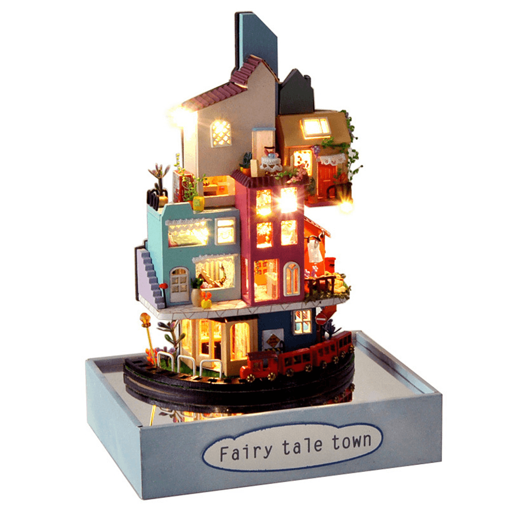 TIANYU TC2 Cloud Town DIY House Cloud House Candy Color Town Art House Creative Gift with Dust Cover - MRSLM