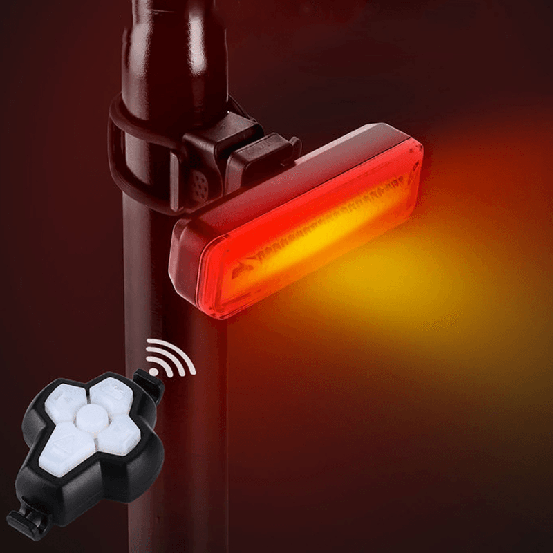 BIKIGHT Wireless Remote Control Bicycle Signal Tail Light Bike Turn Signal Light USB Charging Waterproof Night Warning Light - MRSLM