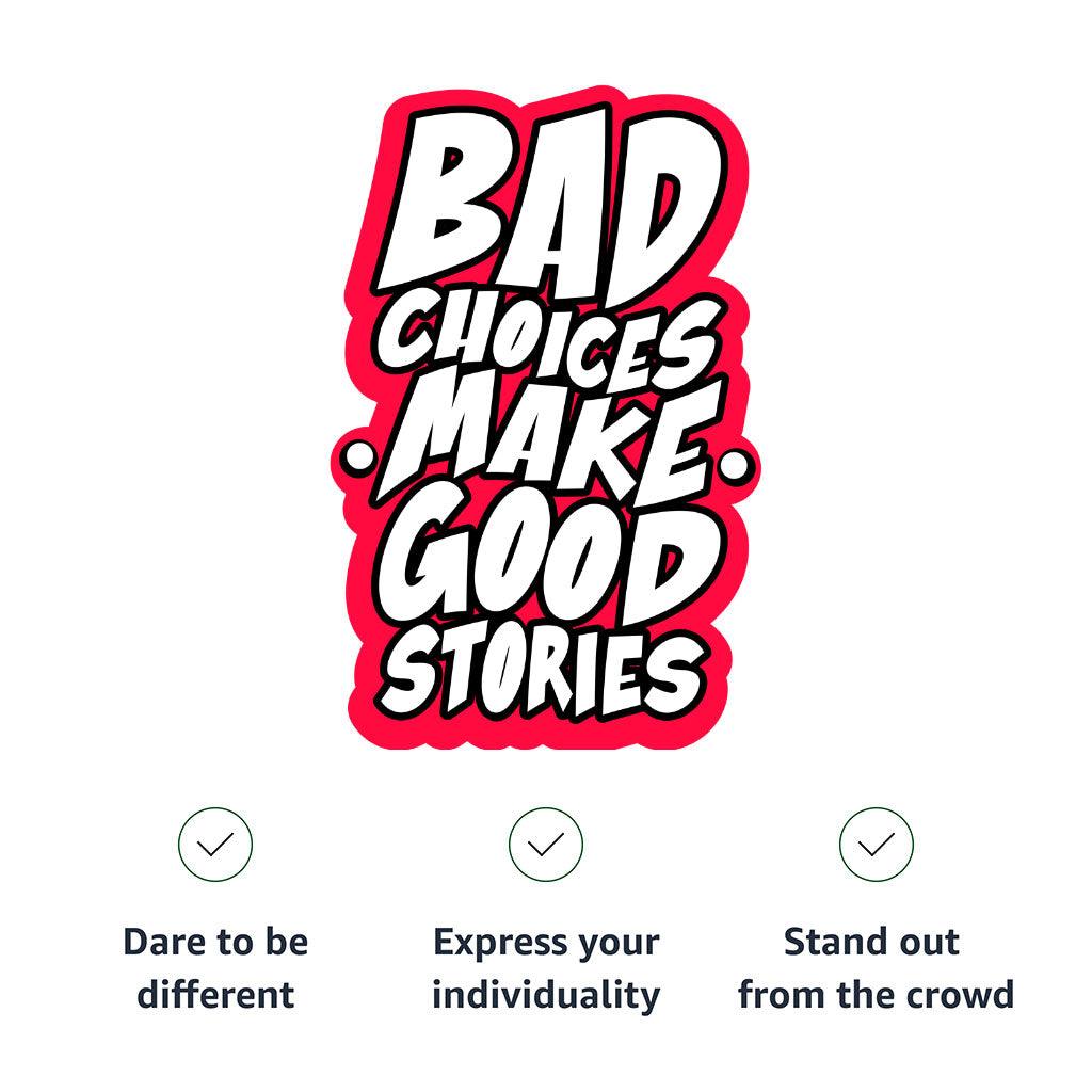 Bad Choices Make Good Stories Men's Sherpa-Lined Denim Jacket - Funny Quote Denim Jacket - Cool Jacket for Men - MRSLM