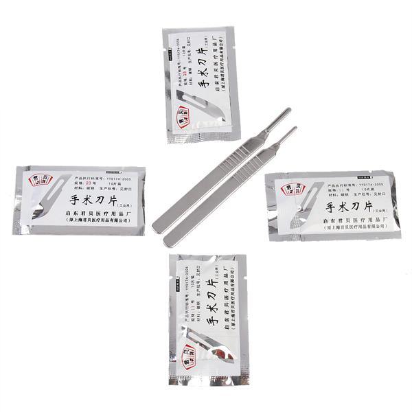 DANIU 40pcs Carbon Steel Surgical Scalpel Blade with 2pcs Handle - MRSLM