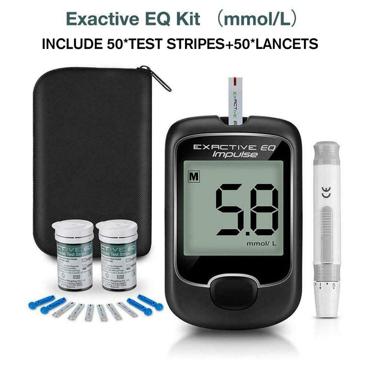 Blood Glucose Monitor Diabetes Testing Blood Sugar Meter With Test Strips Kit - MRSLM