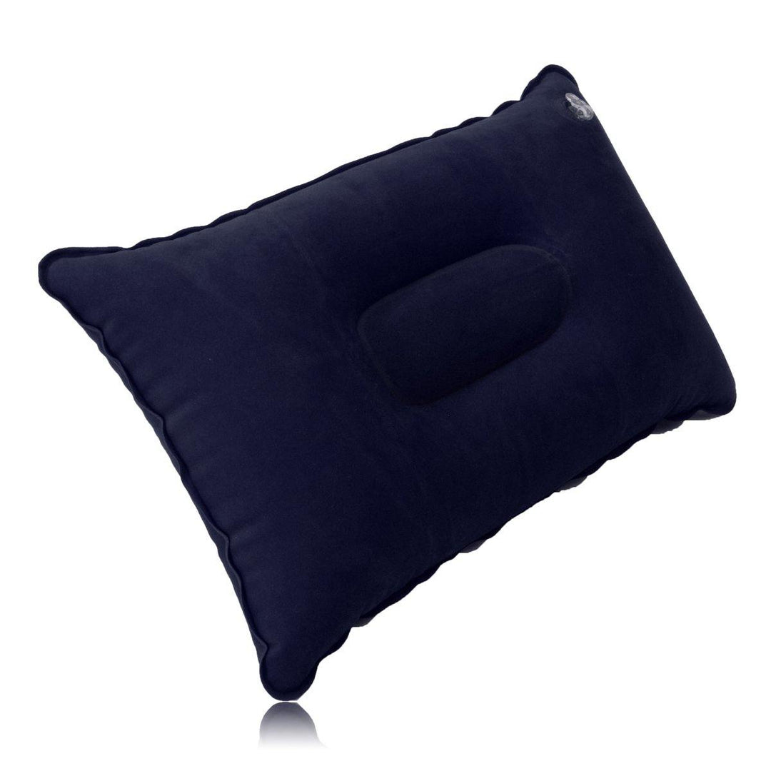 Folding Double Sided Inflatable Pillow Suede Fabric Cushion Camping Home Bedding Decor - MRSLM