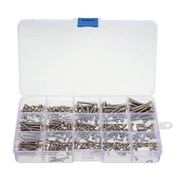 Suleve™ MXSS2 M2/M2.5/M3 Stainless Hex Socket Cap Head Screws Allen bolt Nut Assortment Kit 300pcs - MRSLM