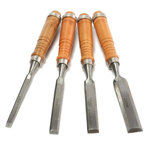 4Pcs 8/12/16/20mm Woodwork Carving Chisels Tool Set For Woodworking Carpenter - MRSLM