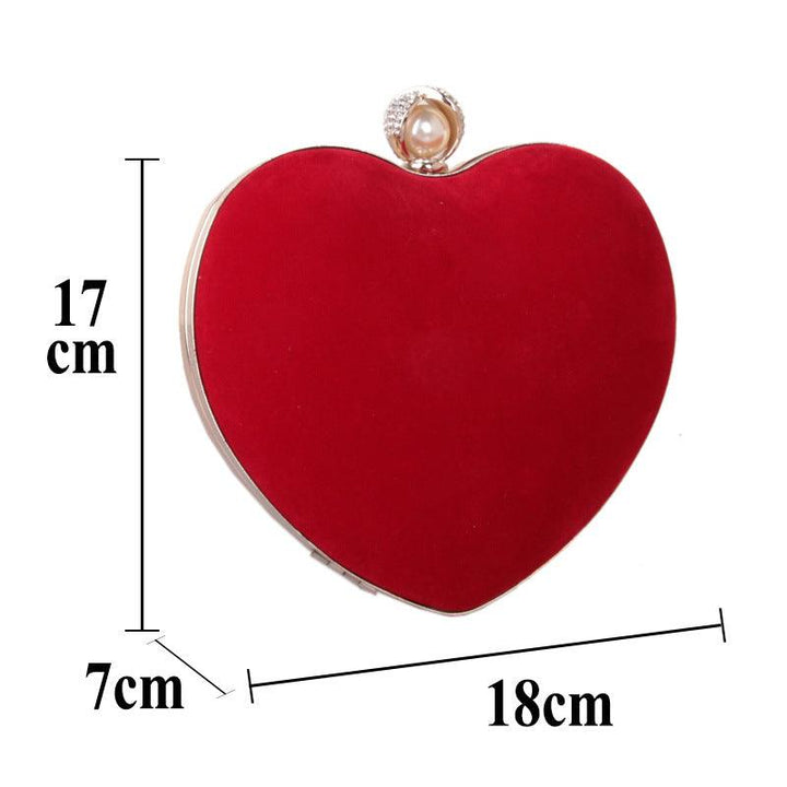 Heart-shaped Dinner Bag With Diamond Pearls - MRSLM