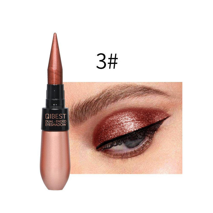 Metal Eyeshadow Stick Black Eyeliner Waterproof Sweatproof Eye Shadow Eyeliner Dual-Use Pen - MRSLM