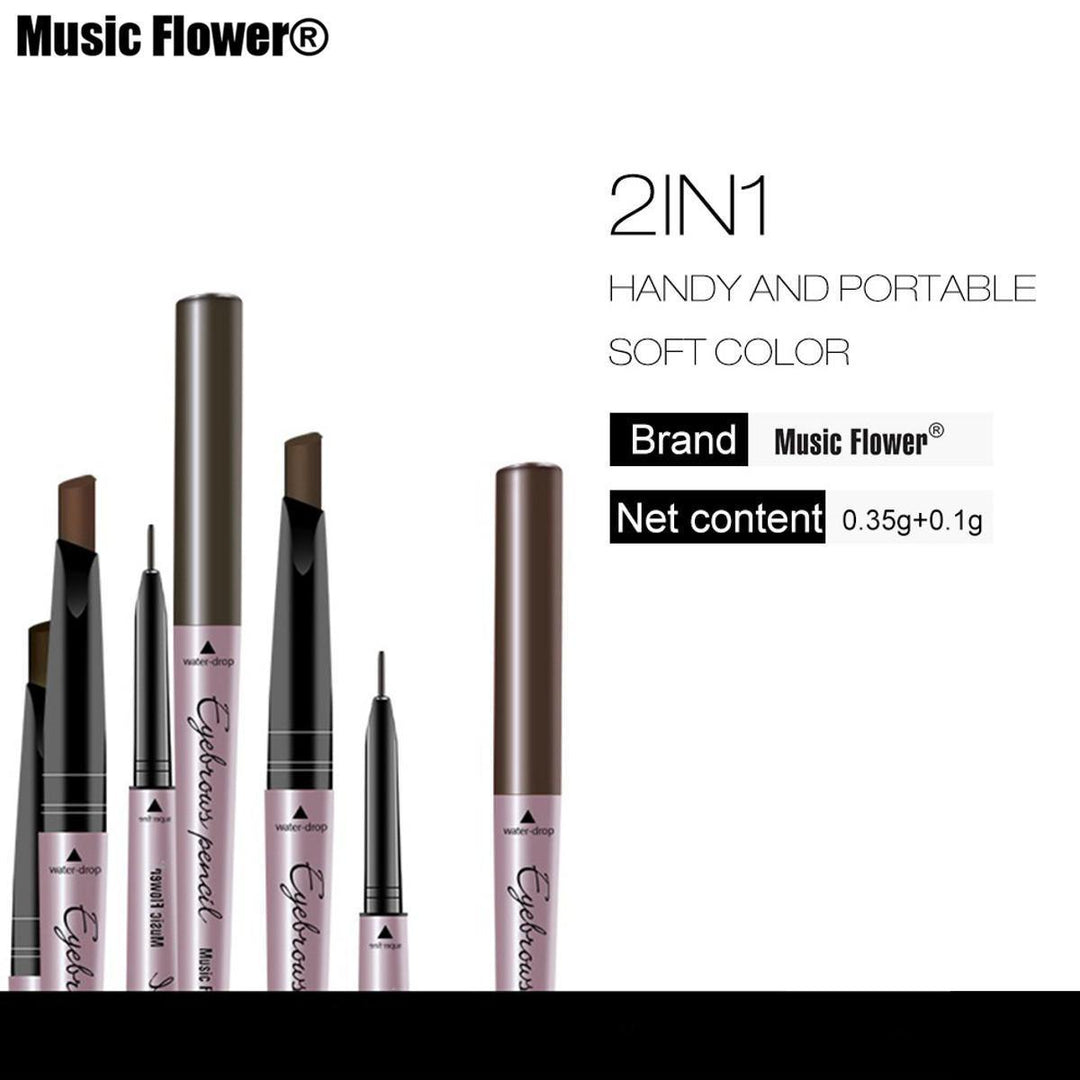 Music Flower Double Head Waterproof Eyebrow Pen Eye Brow Enhancers Makeup Tools - MRSLM