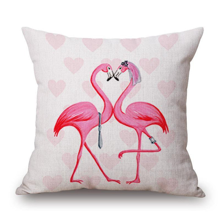 Honana WX-D2 45x45cm Vintage Flamingos Cotton Linen Throw Pillow Case Christmas Waist Cushion Cover - MRSLM