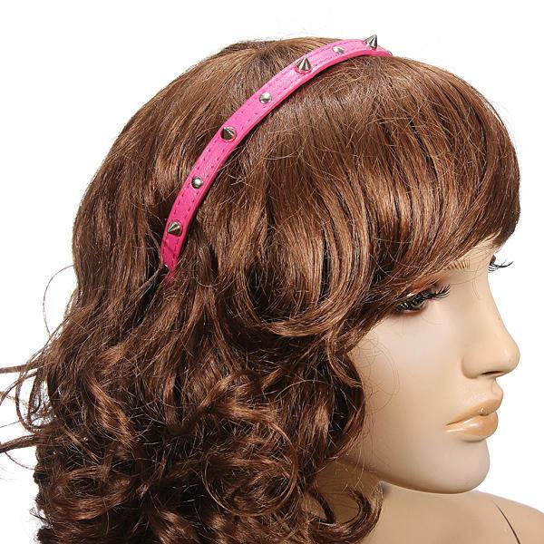 Fashion Punk Headbrand Bow Spike Rivets Studded Hair Band Unisex - MRSLM