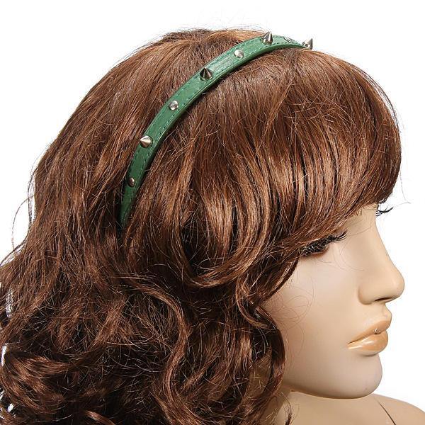 Fashion Punk Headbrand Bow Spike Rivets Studded Hair Band Unisex - MRSLM