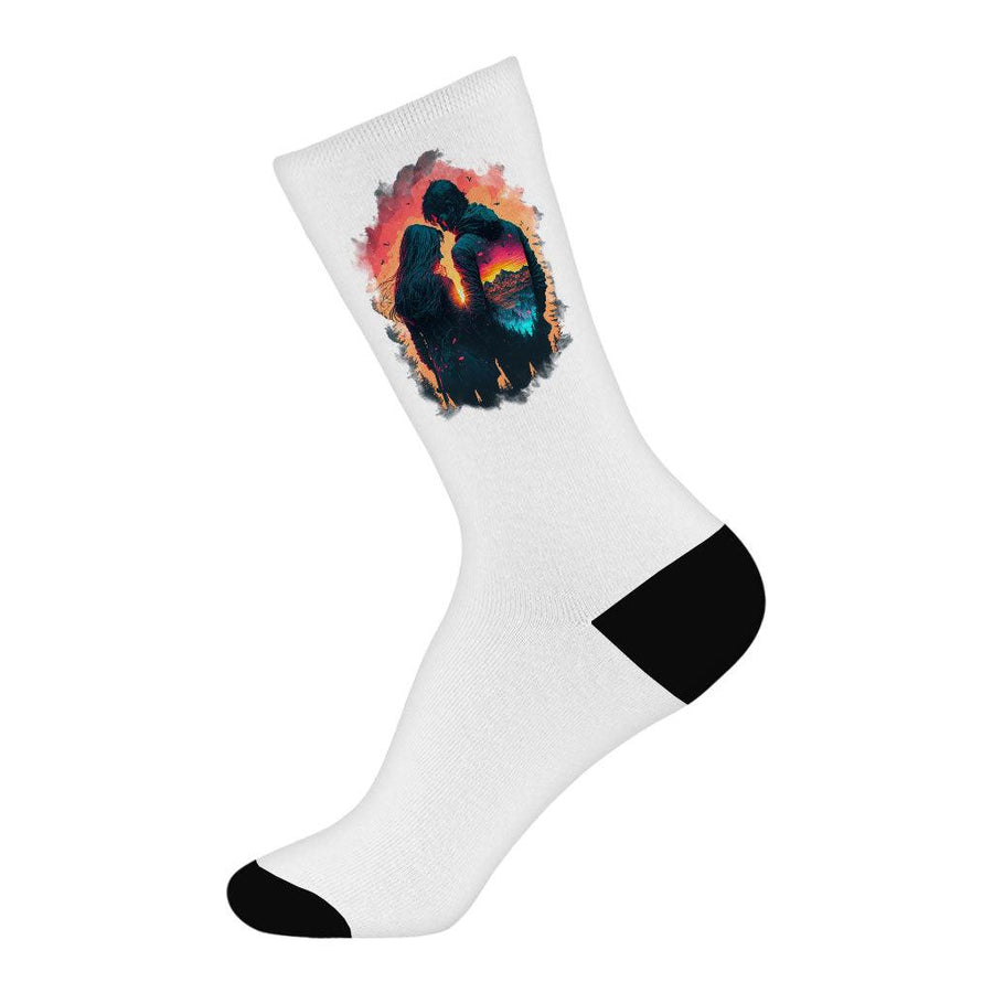 Nature Print Socks - Couple Novelty Socks - Art Crew Socks - MRSLM