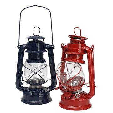 Vintage Oil Lamp Lantern Kerosene Paraffin Hurricane Lamp Light Outdoor Camping - MRSLM