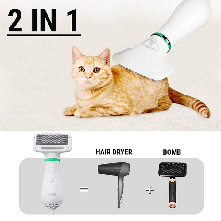 2 in 1 Pet Drying Brush Pet Hair Dryer Comb - MRSLM
