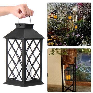 Solar Powered Garden Outdoor LED Light Waterproof Candle Lantern Hanging Garden Lamp - MRSLM