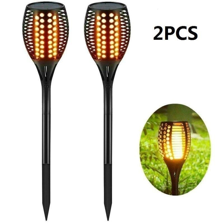 1/2/4pcs Solar Power 33 LED Torch Light Flickering Flame Outdoor Garden Yard Landscape Lamp Path Light Lawn Lights - MRSLM